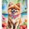 Edge Collections - 28" X 40" - Pomeranian Valentine Porch Large Flag - 1 Piece